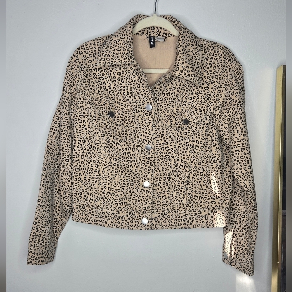 H&M Animal print jean jacket